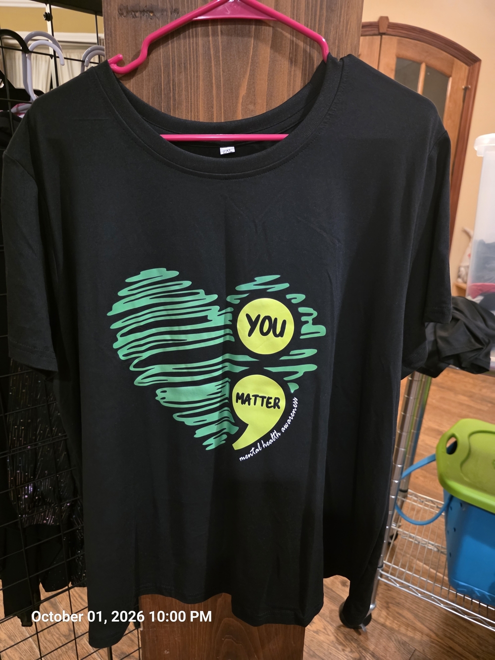 You Matter Woman's Graphic Tee - Black with Green Accent 2XL